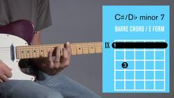 How to Play a C Sharp Minor 7 / D Flat Minor 7 Barre Chord Instructional Video