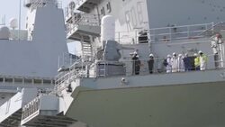 Queen Elizabeth aircraft carrier docked at Portsmouth News Clip