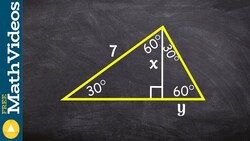 Using two 30 60 90 triangles to determine the missing lengths of a figure Instructional Video