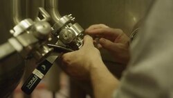 Warehouse worker pulling lever Stock Footage