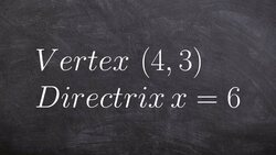 How to write the equation of a parabola in conic sections given vertex and directrix Instructional Video