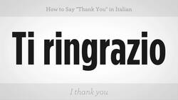 How to Say "Thank You" in Italian Instructional Video