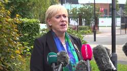 Heather Humphreys speaks to media following a visit to St Dominic's Grammar School News Clip