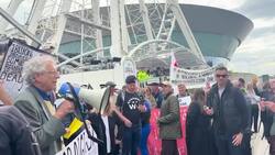 Protesters take part in a 'No to Digital ID' demonstration near Labour Party conference in Liverpool Instructional Video