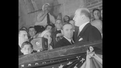 Mayor James Curley attends breakthrough of the last inch of East Boston traffic tunnel News Clip