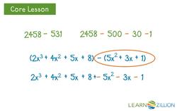 Subtracting Polynomials: Using Signed Number Operations and Combining Like Terms Instructional Video