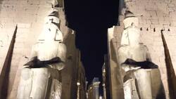 Egypt, Luxor - Temple of Luxor - Main Gate Stock Footage