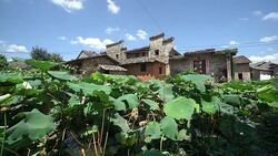 Buildings and lifestyles in Yiqian Old town, Guangchang County Stock Footage
