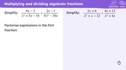 Operations with algebraic fractions Instructional Video