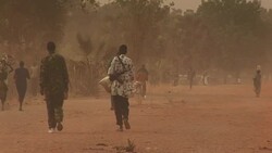 South Sudan red dusty streets Stock Footage