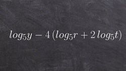 Condensing logarithmic expressions with three logs Instructional Video