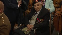 Veterans leaving after a remembrance service at Bayeux Cathedral News Clip
