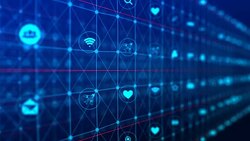 Social network and Media Fly trough Loop 4K Stock Footage