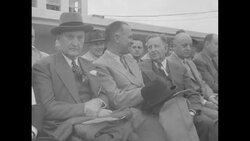 Dedication of terminal; William Benton, John Davis Lodge, Frank Murphy, Edward Allen present News Clip