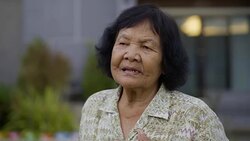 senior woman tired and having heart problem Stock Footage