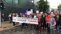 Protesters gather in Bristol to demonstrate against Parliament suspension News Clip