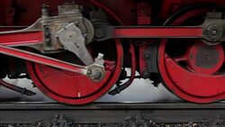 departure of old locomotive Stock Footage