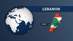 Earth Sphere Map and Lebanon Country Map with National Flag Stock Footage