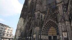 Germany, Cologne, Cathedral - Facade Stock Footage