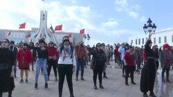 CLEAN : Tunisian women perform the Chilean viral feminist anthem The Rapist is You (2) News Clip