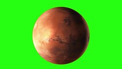 Planet Mars rotating in its own orbit in the outer space. Green screen Stock Footage