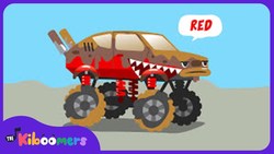 Monster Truck Car Wash Song for Kids | Learn Colors with Kids Cartoon Vehicles | The Kiboomers Instructional Video