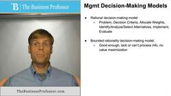 Management Decision Making Models Instructional Video
