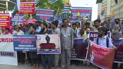 Medical staff stage anti-India protest in Karachi  Instructional Video