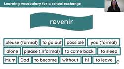A school exchange: plural verbs like sortir and venir, 'sans' + infinitive Instructional Video