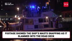 Video: Moment Navy Ship Hits Brooklyn Bridge, Toppling Huge Masts In New York; Fatalities Rise News Clip