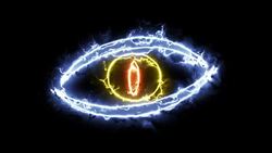 Intro eye of the dragon. Animation of the sign in the energy aura Stock Footage