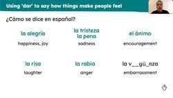 How people feel: idiomatic uses of 'dar' + noun Instructional Video