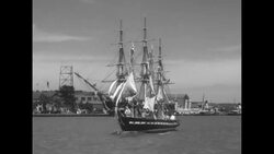 After being launched, sailing ship "Constitution Jr," replica of historical ship USS Constitution, sails on Potomac River in Washington, DC News Clip