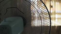 back side electric fan propeller spinning Stock Footage