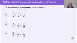 Explain how to multiply two non-unit fractions Instructional Video