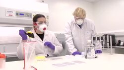 Boris Johnson visiting a coronavirus testing lab in Glasgow News Clip