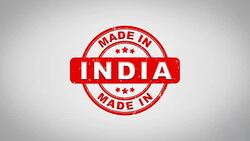 Made In INDIA Signed Stamping Text Wooden Stamp Animation. Red Ink on Clean White Paper Surface Background with Green matte Background Included. Stock Footage