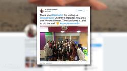 Gal Gadot Visits Children's Hospital In Entire Wonder Woman Ensemble | THR News News Clip