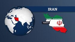 Earth Sphere Map and Iran Country Map with National Flag Stock Footage