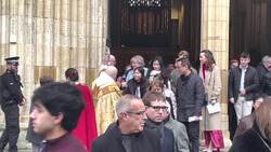 Archbishop of York emerges from Christmas Day service News Clip