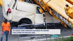 Crane collapses in Kiryas Joel, crushing van and injuring at least 1 person News Clip