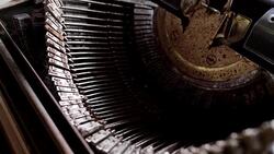 Antique Typewriter. Vintage Typewriter Machine Stock Footage