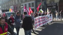 CLEAN : Strikers rally in Marseille over salary demands, cost of living News Clip