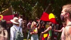 CLEAN : STOCKSHOTS: Australian Aboriginal flag News Clip