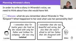 Writing a diary in the voice of Miranda from Shakespeare's 'The Tempest' Instructional Video