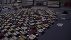 Instrument panel and AZ5 switch in Chernobyl reactor 3 control room News Clip