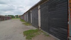 Wooden gates of the brick walls of the bunk houses Stock Footage