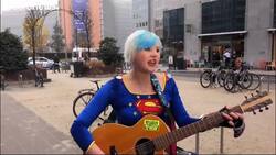 EU Supergirl sings 'anti-Brexit' song outside Brussels summit News Clip