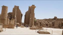 Egypt, Luxor - Karnak Temple - 2nd Pylon Stock Footage
