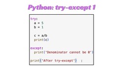 Python Lesson 39: Learn how to use the try-except Instructional Video